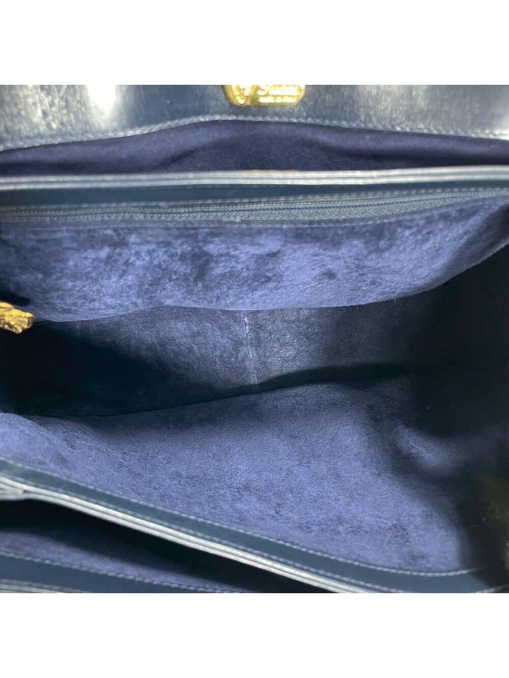 Gucci Handbag Turnlock Navy Gold Leather - Picture 6 of 10